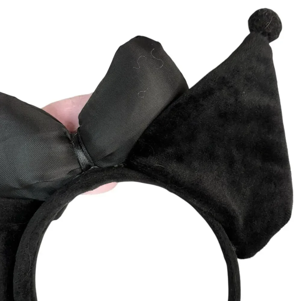 Sanrio Kuromi Puroland Cat Bow Black Plush Headband Cosplay Costume Accessory